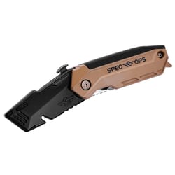 Spec Ops 6.25 in. Folding Utility Knife Black/Tan 1 pc