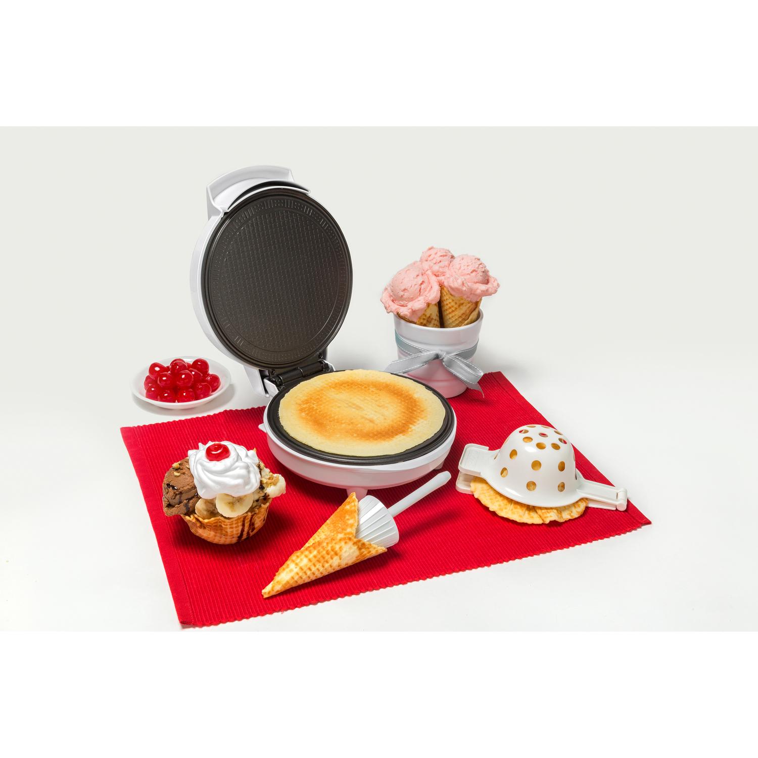 CucinaPro White Plastic/Teflon Waffle Cone and Bowl Maker Sansujyuku sansujyuku.com