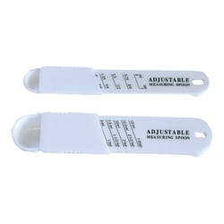 R&M International Corp White Plastic Adjustable Measuring Spoons