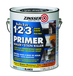 Zinsser  Bulls Eye 123  White  Water-Based  Styrenated Acrylic  Primer and Sealer  1 gal. 