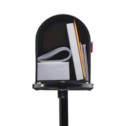 Gibraltar Mailboxes Galvanized Steel Post Mount Black Mailbox And Post