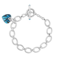 Montana Silversmiths Women's Heart of Stone Silver/Turquoise Bracelet Brass Water Resistant