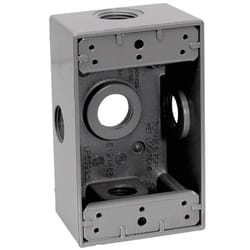 Sigma Engineered Solutions New Work 18.3 cu in Rectangle Die-Cast Metal 1 gang Weatherproof Box Gray