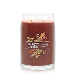 Yankee Candle Signature Brown Autumn Wreath Scent Candle Jar 20 oz