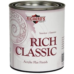 Richard's Paint Rich Classic Flat White Base Interior/Exterior Paint Exterior and Interior 1 qt