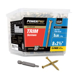 HILLMAN Power Pro No. 8 X 2-1/2 in. L Star Coarse Trim Screws 595 pk