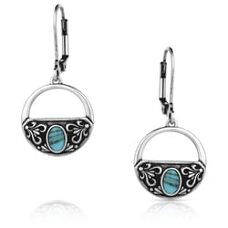 Montana Silversmiths Women's Treasured Embrace Silver/Turquoise Earrings Water Resistant