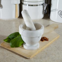 Fox Run White Marble Mortar and Pestle