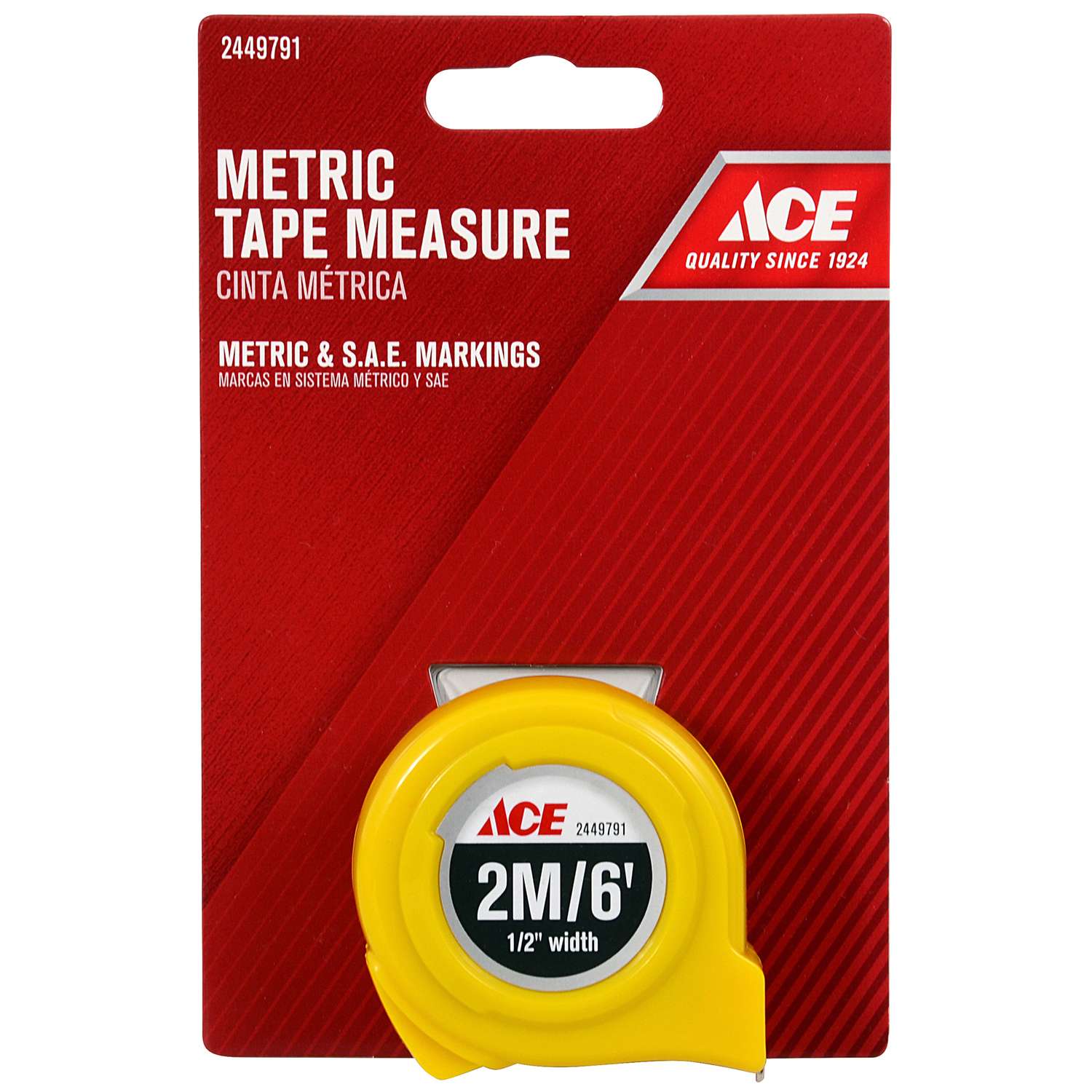 Ace 6 ft. L x 0.5 in. W High Visibility Metric Tape Measure 1 pk Ace