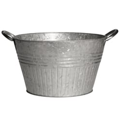 Robert Allen 6 in. H X 10 in. W Metal Planter Galvanized