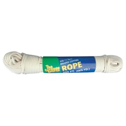 The Cordage Source 7/32 in. D X 200 ft. L White Braided Cotton Clothesline Rope