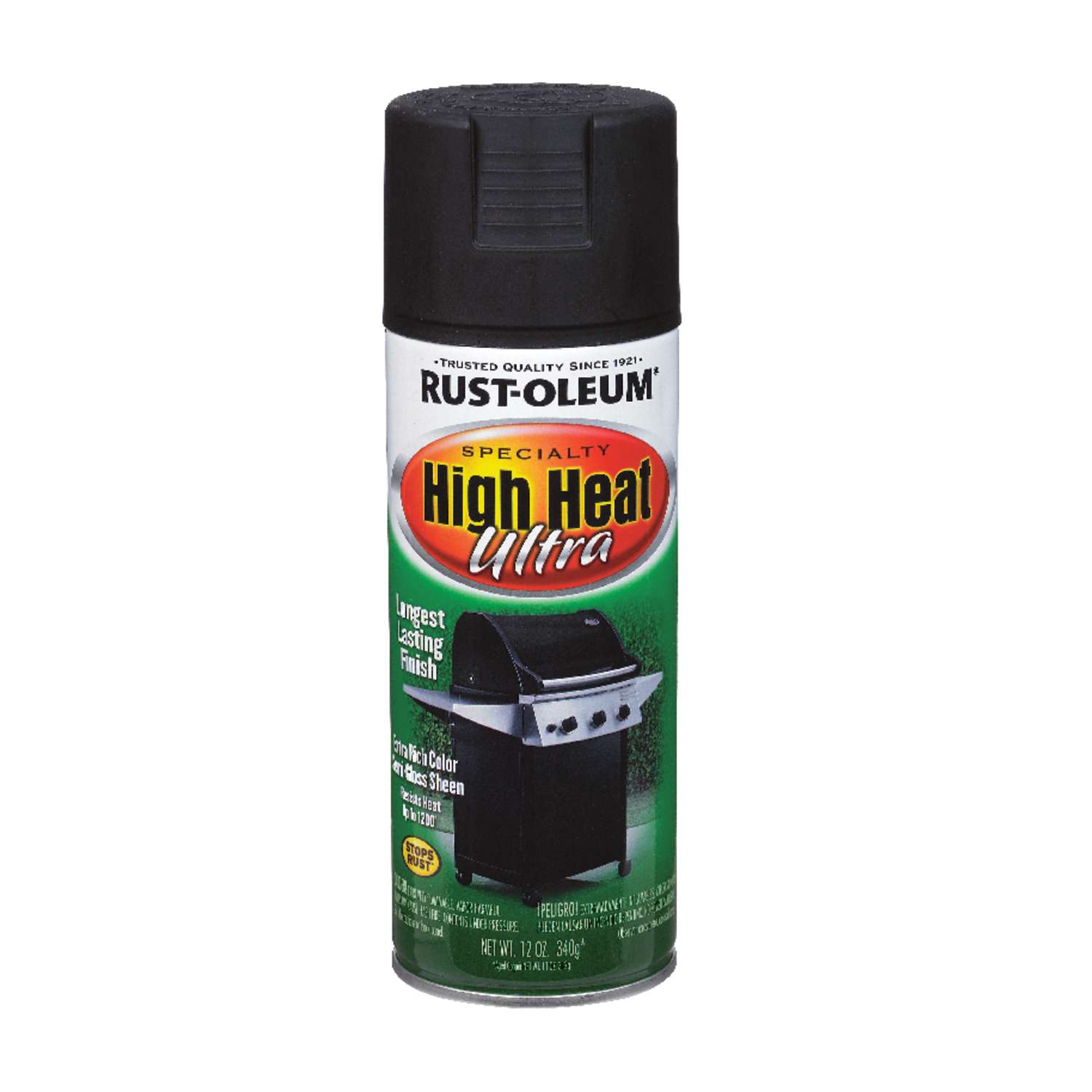 RustOleum Specialty Ultra High Heat SemiGloss Black Spray Paint 12 oz