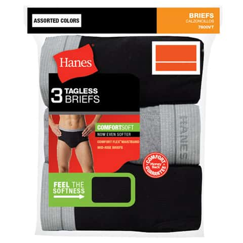 Hanes Mens White Briefs 6 PACK Sizes M/M Tagless Full Rise Underwear N -  beyond exchange