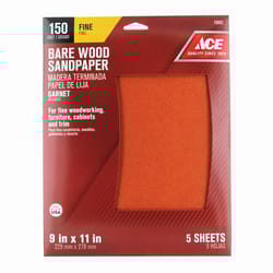 Ace 11 in. L X 9 in. W 150 Grit Aluminum Oxide Sandpaper 5 pk