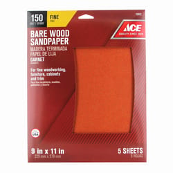 Ace 11 in. L X 9 in. W 150 Grit Aluminum Oxide Sandpaper 5 pk