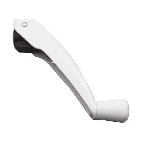 Prime-Line Enamel White Zinc Single-Arm Casement Long Crank Operator Handle For Truth