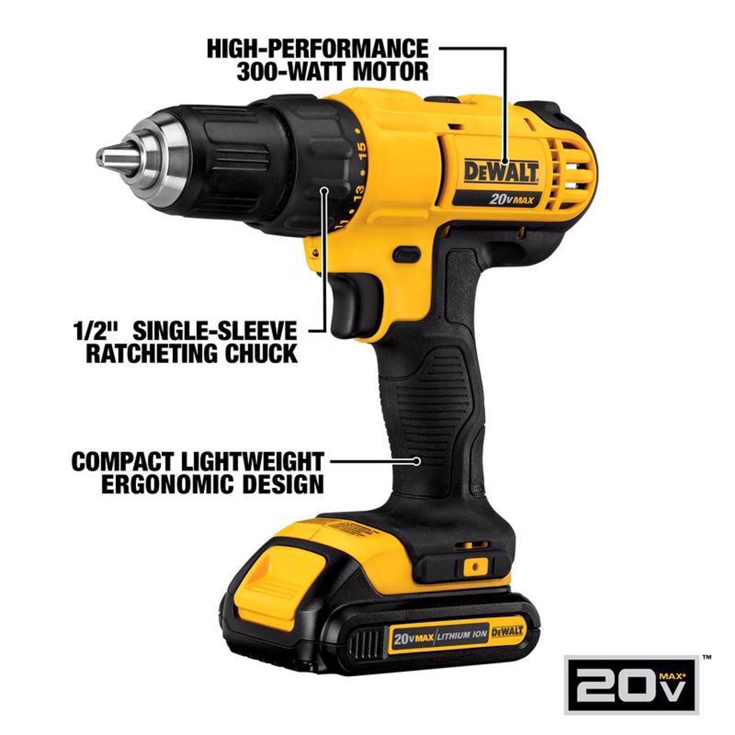 DeWalt 20V MAX 2 Tool Cordless Brushed Compact Drill Impact Driver Kit Mfr DCK241C2 Ace Hardware