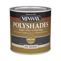 Minwax PolyShades Semi-Transparent Satin Aged Barrel Stain/Polyurethane Finish 1/2 pt