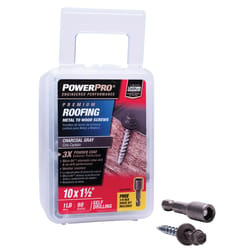 HILLMAN Power Pro No. 10 Ga. X 1.5 in. L Hex Drive Washer Head Coarse Roofing Screws