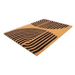 Entryways 24 in. W X 36 in. L Black/Natural Concentric Coir Door Mat