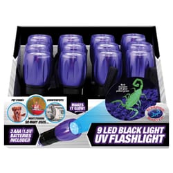 Scorpion 9 LED 54 lm Black/Purple LED UV Flashlight AAA Battery