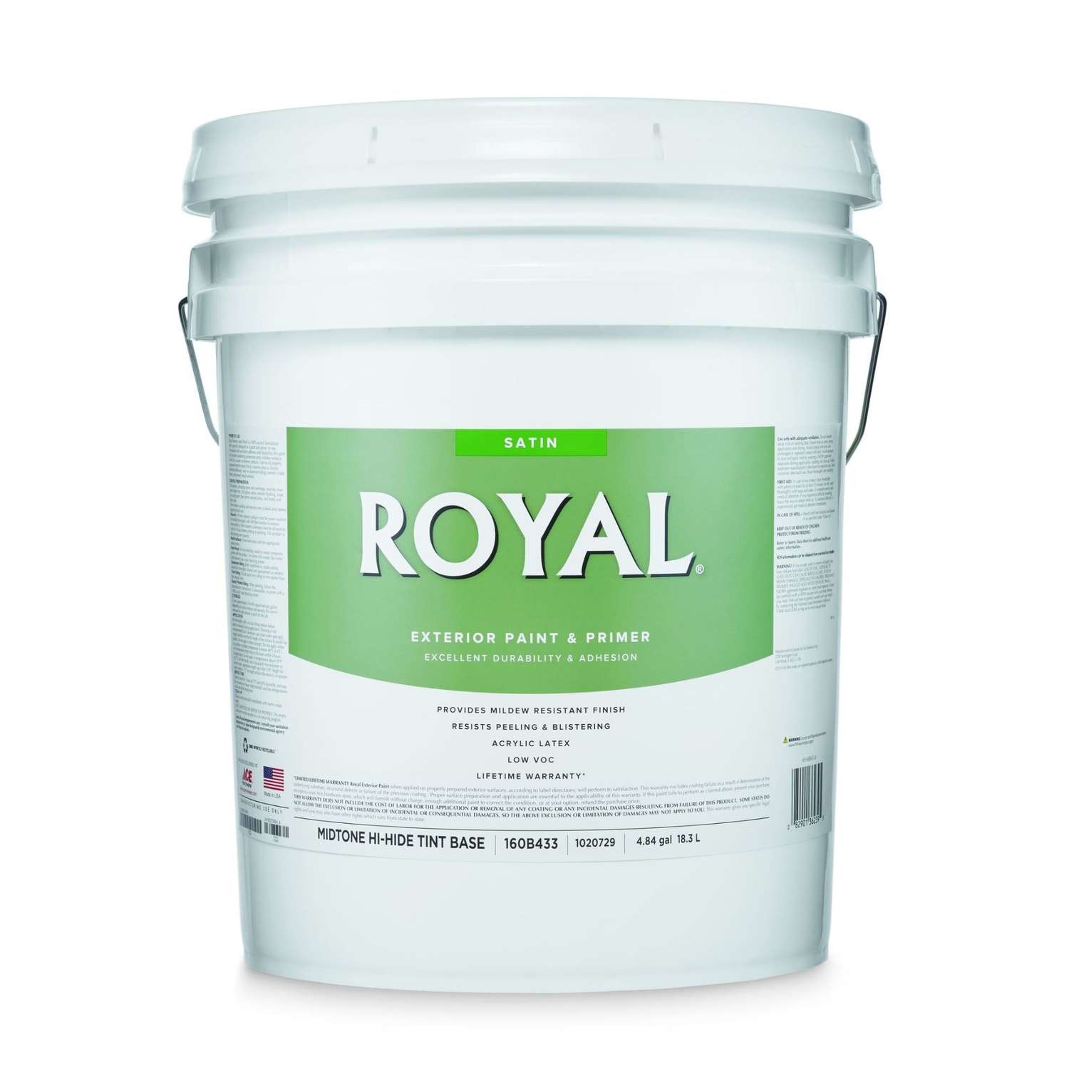 Royal Satin Tint Base MidTone Base Paint Exterior 5 gal