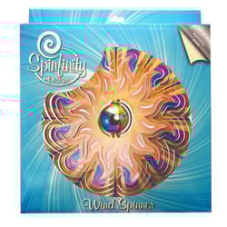 Spinfinity Designs Multi-color Stainless Steel 12 in. Gazing Sun Large Outdoor Spinner