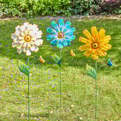 Glitzhome Assorted Metal 51.75 in. H X 14.5 in. L X 1.25 in. W Dimensional Flowers Yard Stake