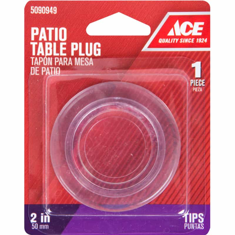 Ace Plastic Patio Table Umbrella Plug Clear Round 2 In W Ace