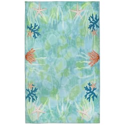 Homefires 36 in. W X 60 in. L Multi-Color Ocean Bubbles Polyester Accent Rug