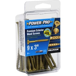 HILLMAN Power Pro No. 9 Ga. X 3 in. L Bronze Star Flat Head Exterior Deck Screws 50 pk