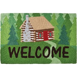 Jellybean 20 in. W X 30 in. L Multi-Color Welcome to the Cabin Polyester Accent Rug