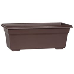 Novelty 6.4 in. H X 17.5 in. W X 8 in. D Plastic Countryside Flower Box Brown