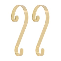 Haute Decor Brass Scrolls - Embossed Holly Stocking Holder 6.2 in.