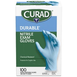 Curad Nitrile Disposable Exam Gloves X-Small Blue Powder Free 100 ct