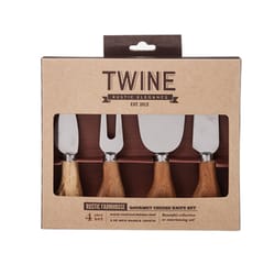 TWINE Rustic Farmhouse Natural Stainless Steel/Wood Cheese Knives