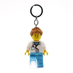 LEGO Minifigures Plastic Multicolored Male Doctor Keychain w/LED Light