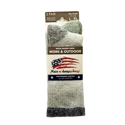 Made In America Socks Men's L/XL Cushion Crew Socks Multicolored