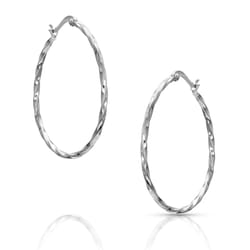 Montana Silversmiths Women's Cut Rope Hoop Hoop Silver Earrings Brass Water Resistant