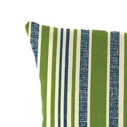 Jordan Manufacturing Blue/Green Stripe Polyester Throw Pillow 4 in. H X 18 in. W X 18 in. L