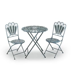 Alpine 3 pc Blue Metal Bistro Set