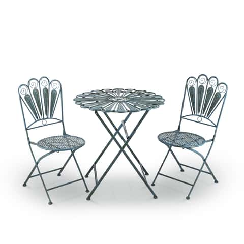 Alpine 3 pc Blue Metal Bistro Set