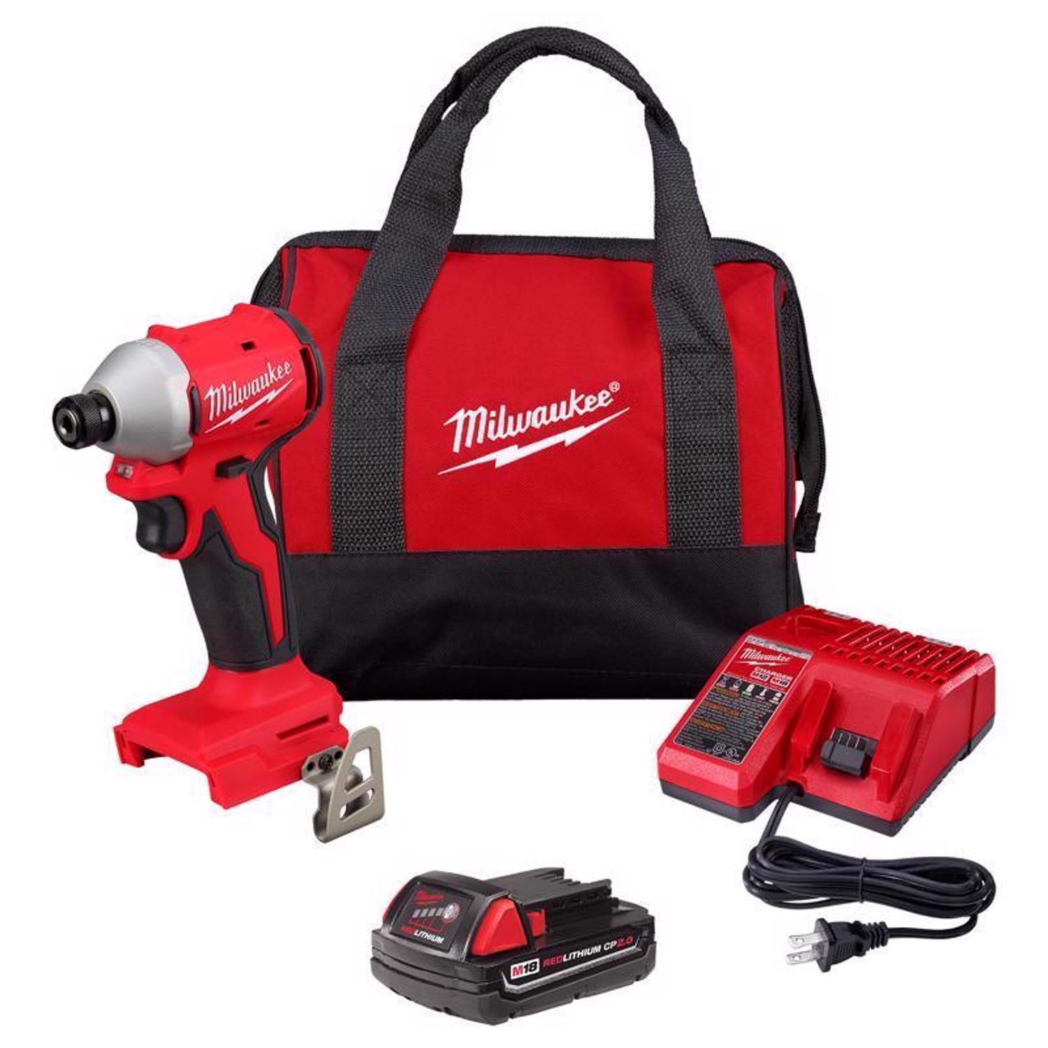 Milwaukee 18V M18 Compact Next Gen 1/4 in. Cordless Brushless Impact Driver Kit (Battery & Charger) -  3650-21P