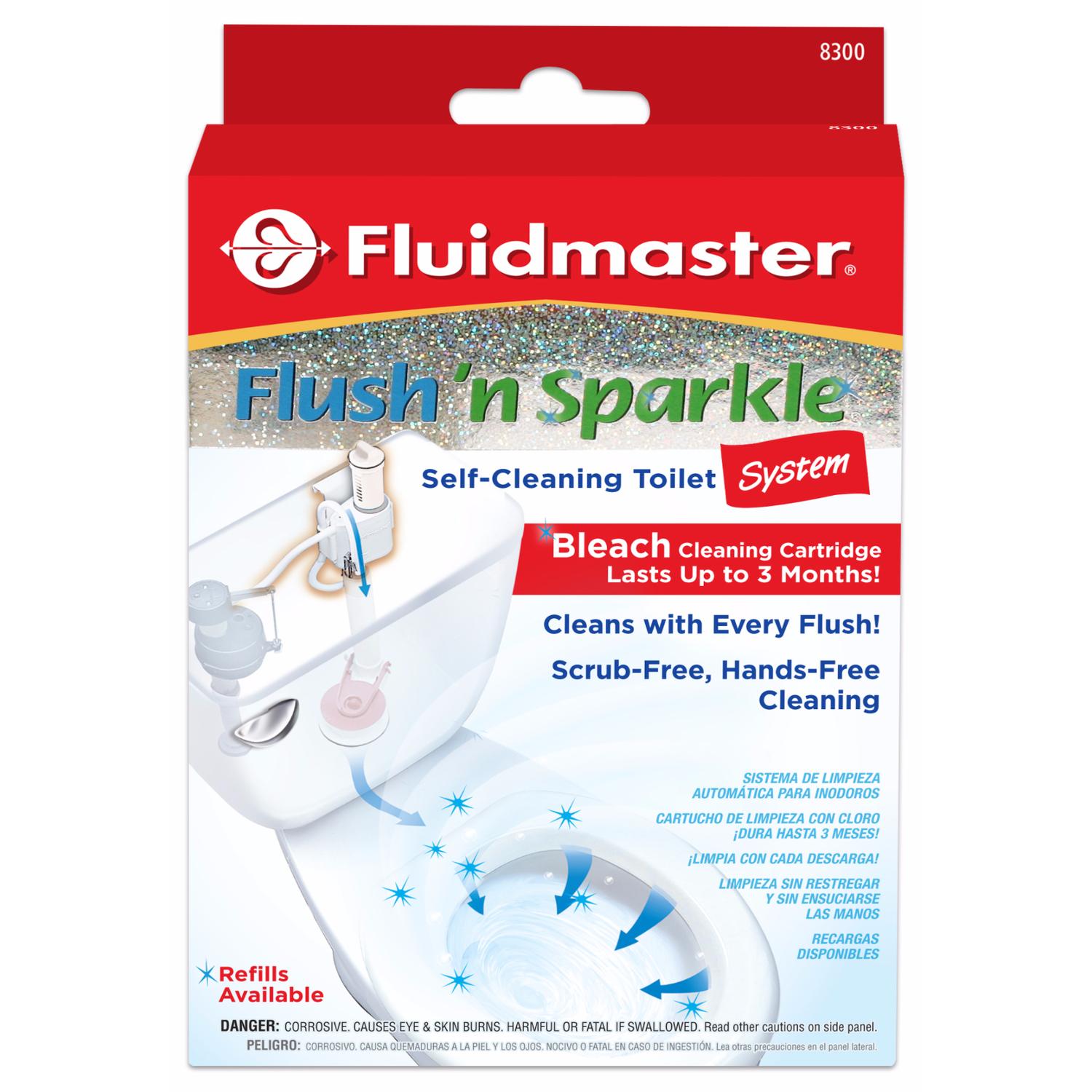 Fluidmaster® 8300P8 Flush 'n Sparkle® Automatic Bleach Toilet Bowl Cleaning System 2 Pack 