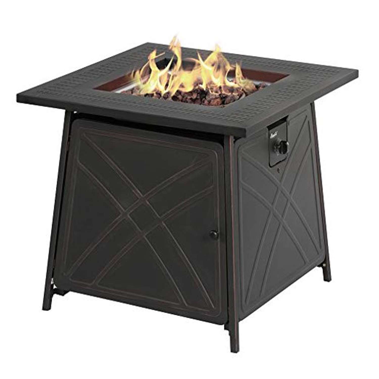 Living Accents Square Propane Fire Pit 25.5 in. H x 28 in ...