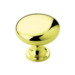 Amerock Allison Round Cabinet Knob 1-1/4 in. D 1-1/8 in. Polished Brass 1 pk