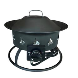 Hiland 19 in. W Steel Modern Round Propane Campfire Pit