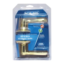 Schlage Flair Bright Brass Privacy Lockset 1-3/4 in.