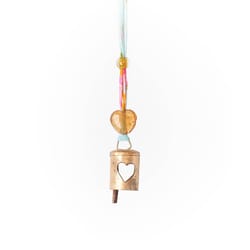 Matr Boomie Chakshu Sari Multi-color Iron 6 in. Heart Cutout Bell Chimes