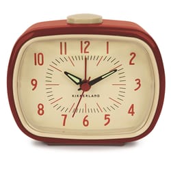 Kikkerland Design 4 in. Red Alarm Clock Analog Battery Operated